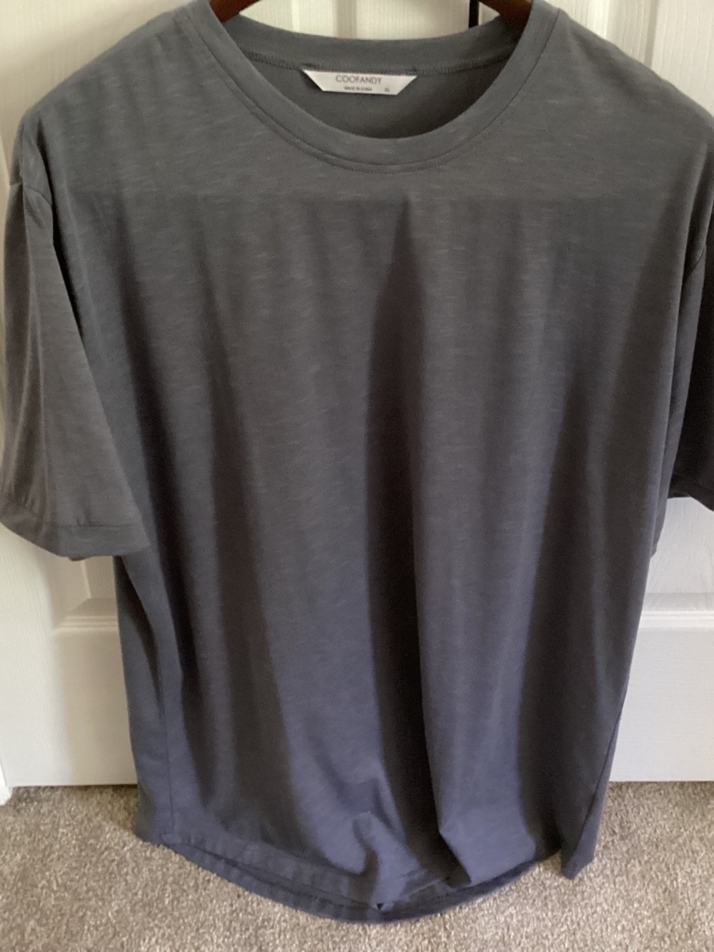 Men’s Coofandy Gray Tee Short Sleeve Crewneck Size XL - EUC
